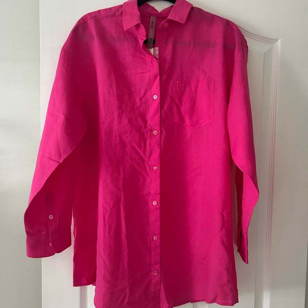 Vibrant Pink Button-Up Shirt